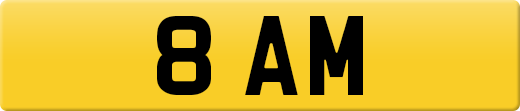 8 AM private number plate